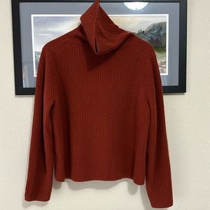 Banana Republic Rib 100% Cashmere Chiara Turtleneck Sweater, Large, copper color